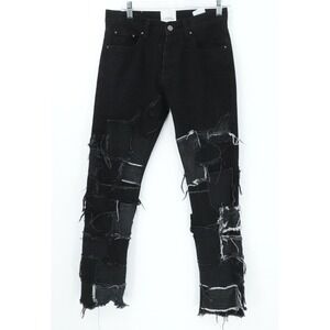 Kody‎ Phillips MNML Jeans Mens 29x29 Black Distressed Stacked Streetwear Grunge